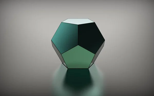 Illustration Dodecahedron Isolerad Metalliska — Stockfoto