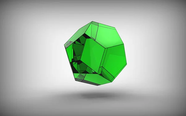 Illustration Dodecahedron Isolerad Vit — Stockfoto