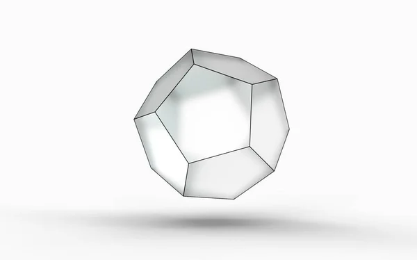 Beyaz Izole Dodecahedron Çizimi — Stok fotoğraf