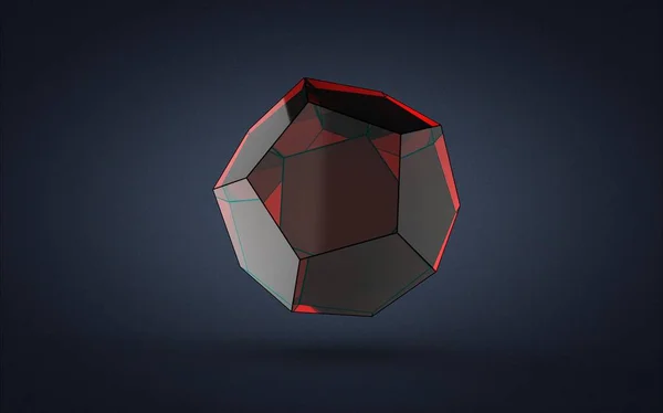 Illustration Dodecahedron Isolated Dark Background — Stock Photo, Image