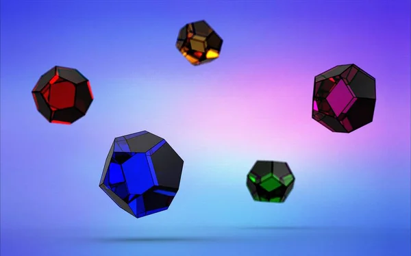 暗い背景に分離した正十二面体の イラストレーション — ストック写真