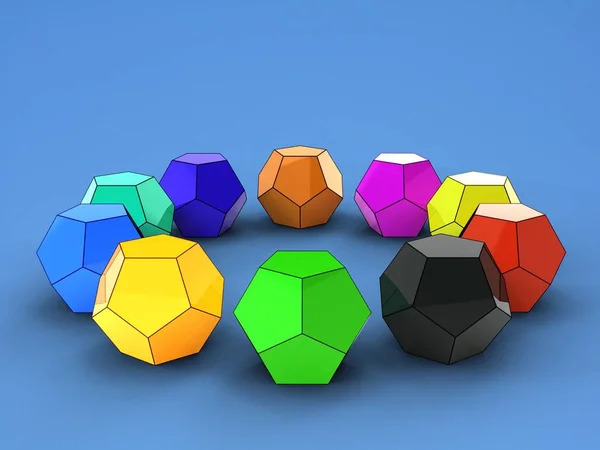 Illustration Dodecahedron Isolerad Mörk Bakgrund — Stockfoto