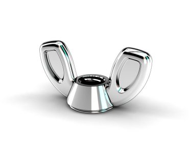 kanat fındık üzerinde beyaz izole 3D çizimi