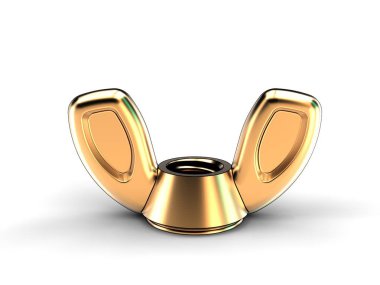 kanat fındık üzerinde beyaz izole 3D çizimi