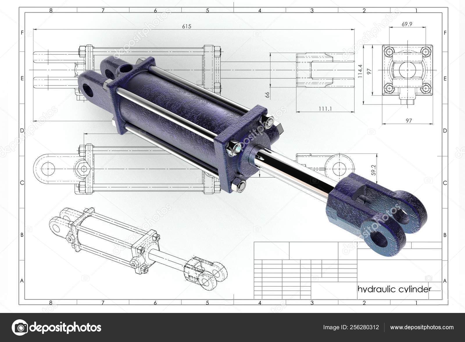 Hydraulic Cylinder Drawing Cad