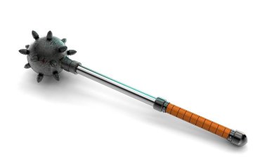 Ortaçağ viking topuz izole 3d illüstrasyon