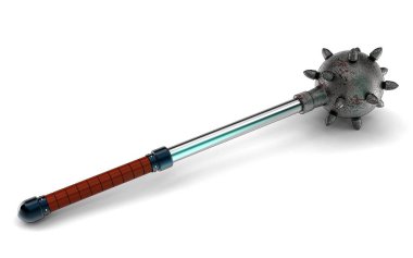 Ortaçağ viking topuz izole 3d illüstrasyon