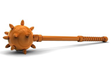 Ortaçağ viking topuz izole 3d illüstrasyon