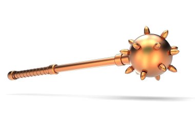 Ortaçağ viking topuz izole 3d illüstrasyon