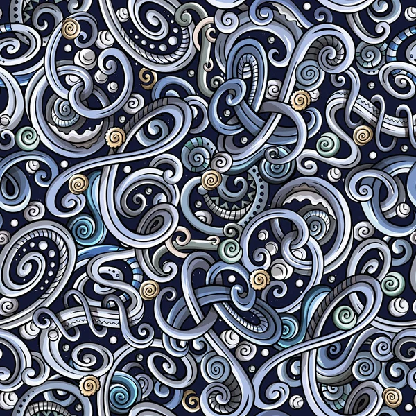 Decorative doodle abstract winter curly seamless pattern — Stock Photo, Image