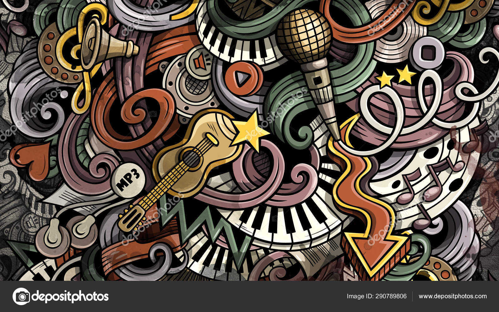 Doodles Music illustration. Creative musical background Stock Photo by ©3dsparrow 290789806 Doodles Music illustration. Creative musical background Stock Photo by ©3dsparrow 290789806