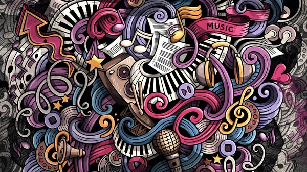 Doodles Illustrazione musicale. Contesto musicale creativo — Foto Stock