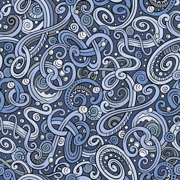 Dekorativa Doodle abstrakt vinter lockigt sömlösa mönster — Stockfoto