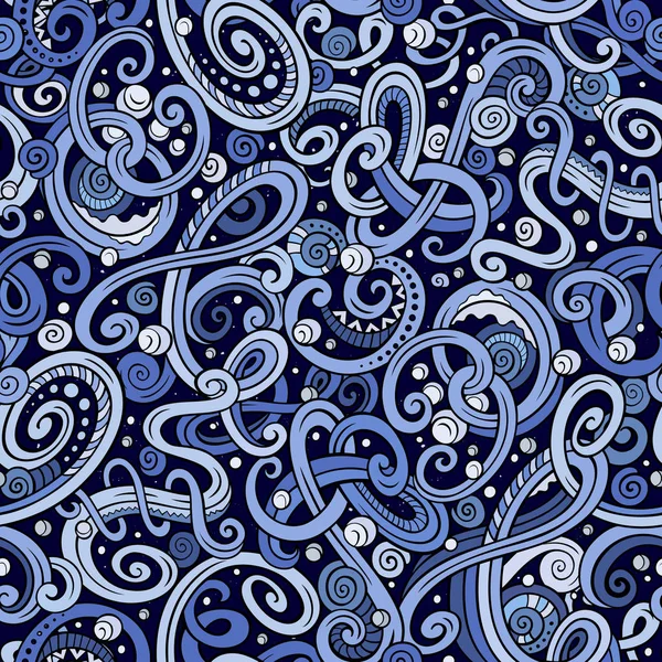 Dekoracyjne Doodle abstrakcyjne zima kręcone bezszwowe wzór — Zdjęcie stockowe