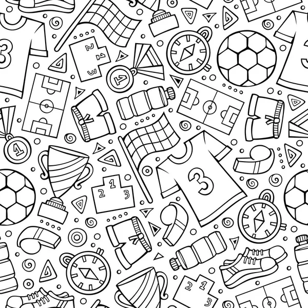 Cartoon cute hand drawn Sport seamless pattern — Stock Illustration Cartoon cute hand drawn Sport seamless pattern Royalty Free Stock Illustrations