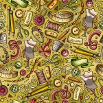 Cartoon cute hand drawn Handmade seamless pattern Stock Vector Image by ...