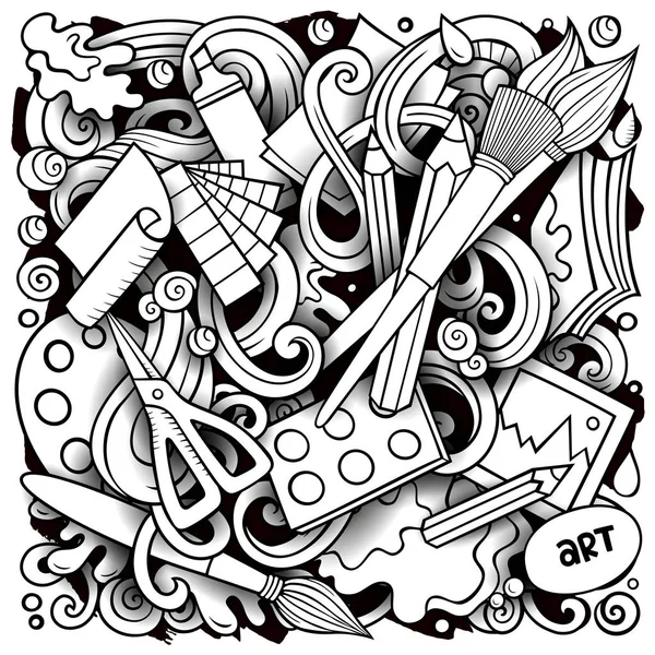 Cartoon vector doodles kunst en ontwerp illustratie — Stockvector