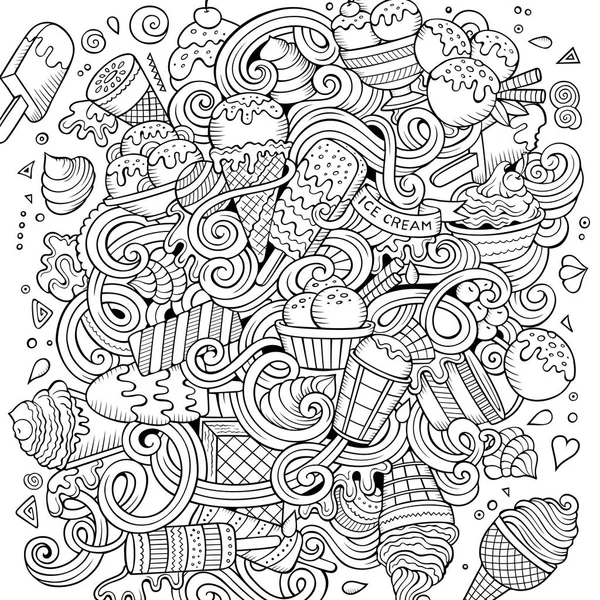 Cartoon handritade doodles glass illustration — Stock vektor