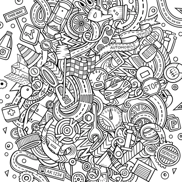 Desenhos animados bonito doodles ilustração Autumotive — Fotografia de Stock