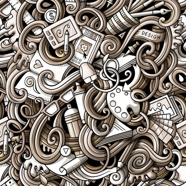Dibujos animados dibujados a mano garabatos sobre el tema del diseño patrón sin costuras — Foto de Stock