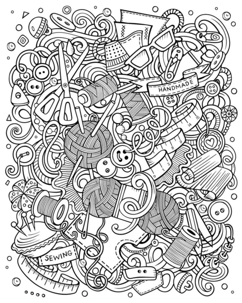 Handgemaakte handgetekende raster doodles illustratie. Handgemaakte poster ontwerp. — Stockfoto