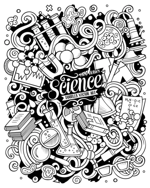 Наука малює растрові каракулі ілюстрації. Дизайн плакатів . — стокове фото