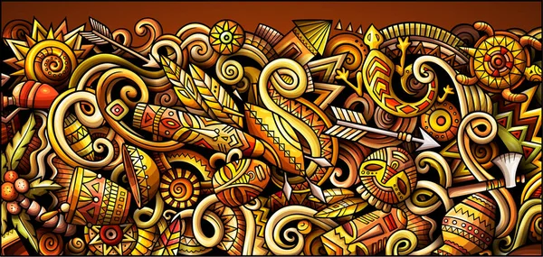 Африка нарисовала каракули вручную. Мультфильм подробный флаер. — стоковое фото