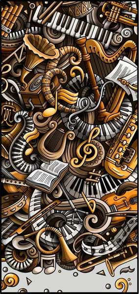 Handgezeichnetes Doodle-Banner der klassischen Musik. Cartoon-Flyer. — Stockfoto