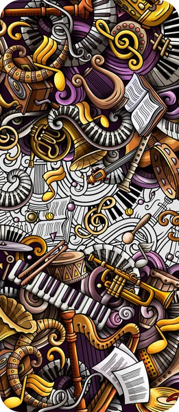 Banner doodle disegnato a mano di musica classica. Volantino dettagliato del fumetto. — Foto Stock