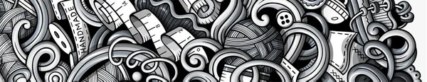 Handgezeichnetes Doodle Banner. Cartoon-Flyer. — Stockfoto