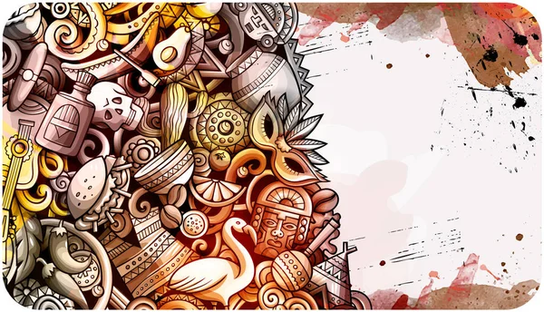 Ruka Latinské Ameriky nakreslila prapor. Podrobný leták - karikatura. — Stock fotografie