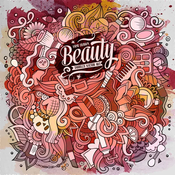 卡通涂鸦化妆品框架设计 — 图库矢量图片