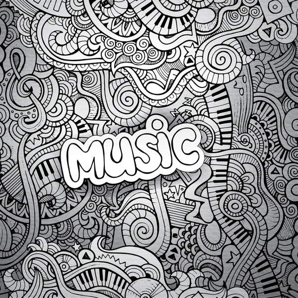 Musik Sketchy Anteckningsbok Doodles Illustration Handritade Vektorer — Stock vektor