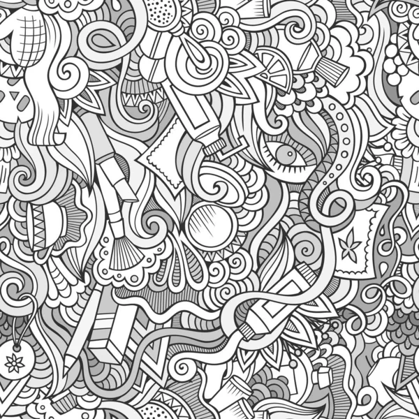Desenhos Animados Desenhados Mão Doodles Sobre Tema Cosméticos Beleza Estilo — Vetor de Stock