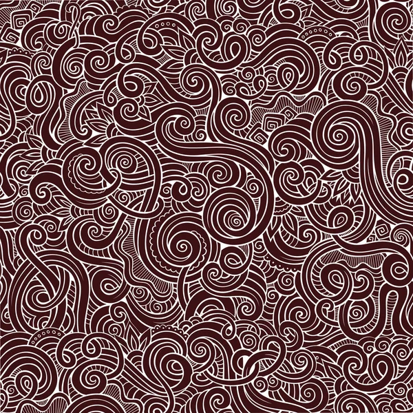 Decorativo Dibujado Mano Doodle Naturaleza Ornamental Rizo Vector Patrón Inconsútil — Archivo Imágenes Vectoriales