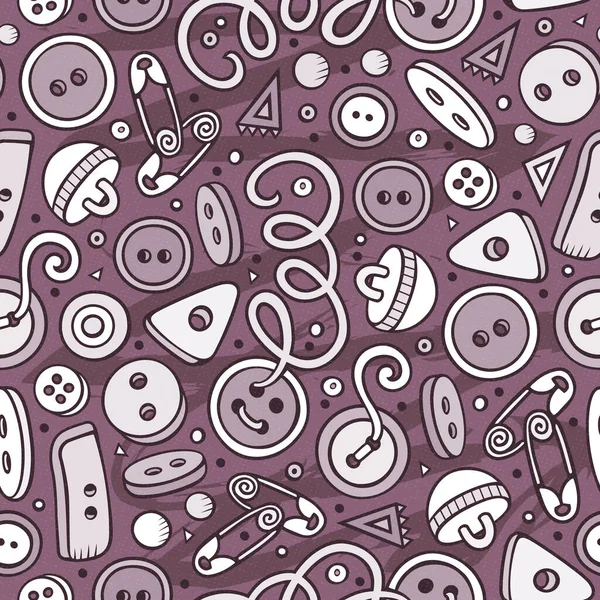 Cartoon Cute Hand Drawn Handmade Seamless Pattern Toned Detailed Lots — Stock Vector