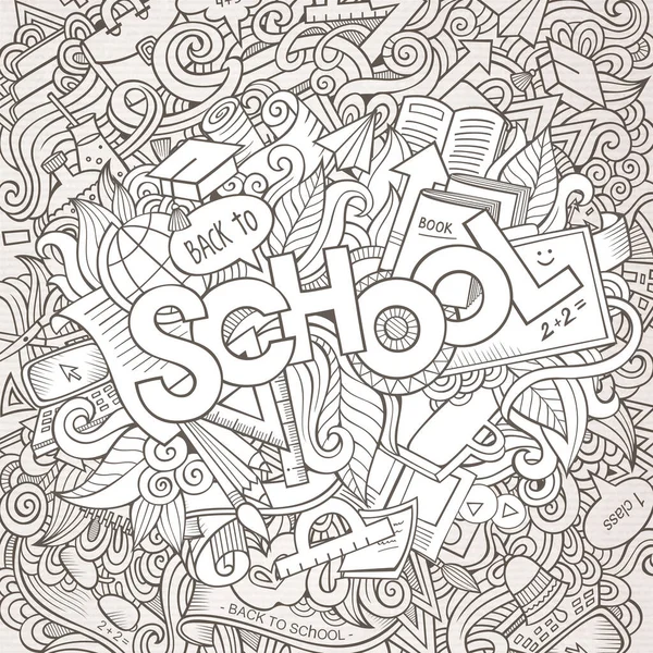 Cartoon Schizzo Disegnato Mano Doodle Sul Tema Dell Istruzione Sfondo — Vettoriale Stock