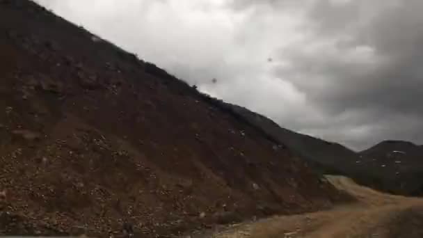 Hurrican Pass Timelapse Car Dirigir Dia Chuvoso — Vídeo de Stock