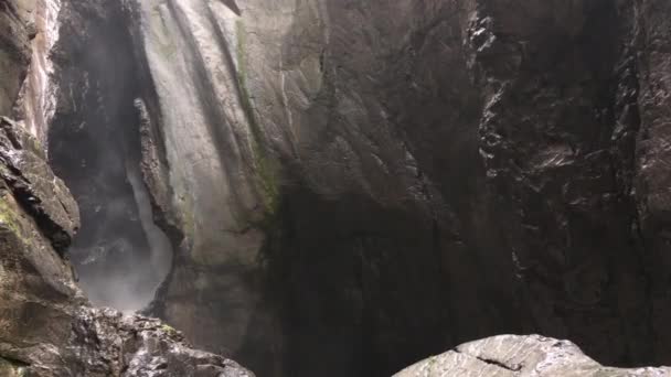 Nostra Luce Del Sole Della Cascata Del Canyon Della Scatola — Video Stock