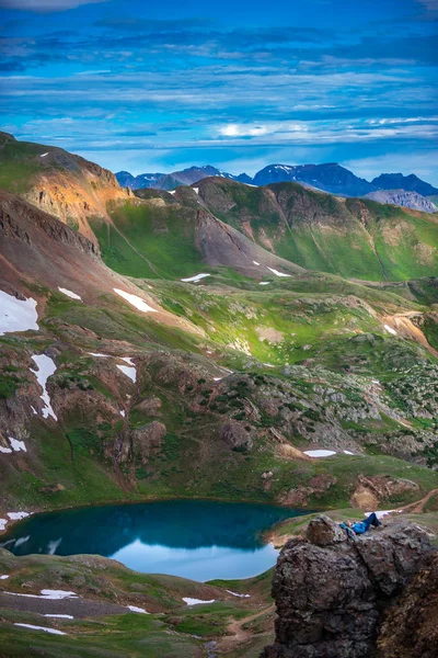 Uitzicht Vanaf Californië Pass Naar Het Comomeer Poughkeepsie Gulch — Stockfoto