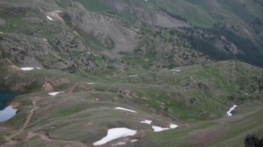 Genç kadın Backpacker dağa Colorado San Juan Dağları ABD hiking