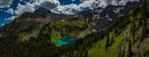Lago Azul Cerca Ridgway Colorado Con Mountain Sneffels Dallas Peak — Foto de Stock