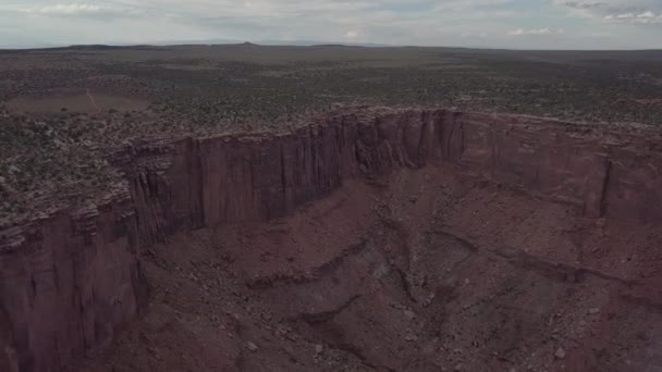 Let Nad Okraj Kaňonu Canyon Východu Vidlice Shafer Poblíž Dead — Stock video