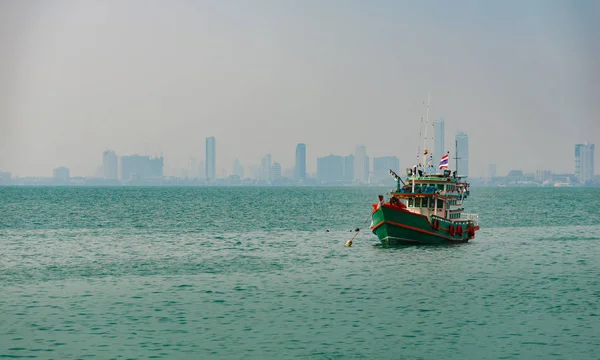 Barevné Tradiční Thajské Rybářské Lodi Město Pattaya Pozadí Thailan — Stock fotografie