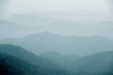 Foggy Hills Arka Plan Samoeng Orman Chiang Mai yakın