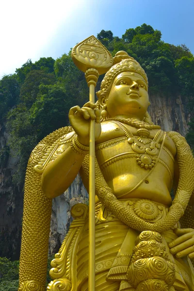 Lord Murugan standbeeld Batu Caves Kuala Lumpur Maleisië — Stockfoto