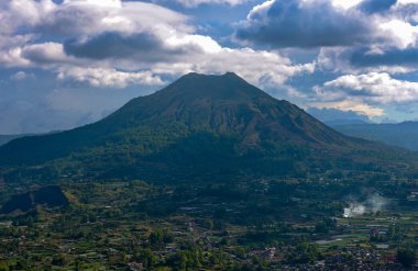 Mount Batur aktif bir Volkan kaldera, Songan Köyü Bali Indo