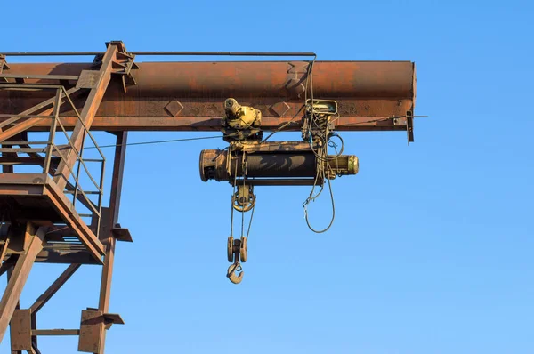 Portique Grue Téléphone Vieux Ancien Passé Cassé Abandonné Rouillé Production — Photo