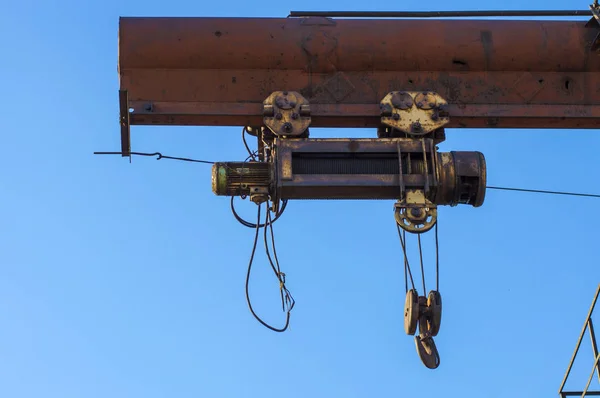 Portique Grue Téléphone Vieux Ancien Passé Cassé Abandonné Rouillé Production — Photo