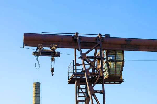 Portique Grue Téléphone Vieux Ancien Passé Cassé Abandonné Rouillé Production — Photo